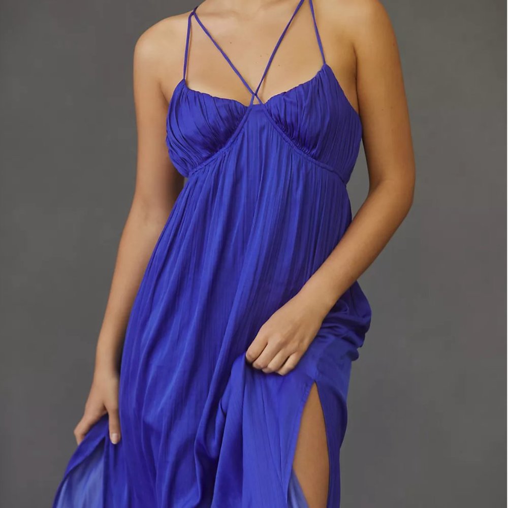 NWT Halter Side-Slit Maxi Dress, M Anthropolgie